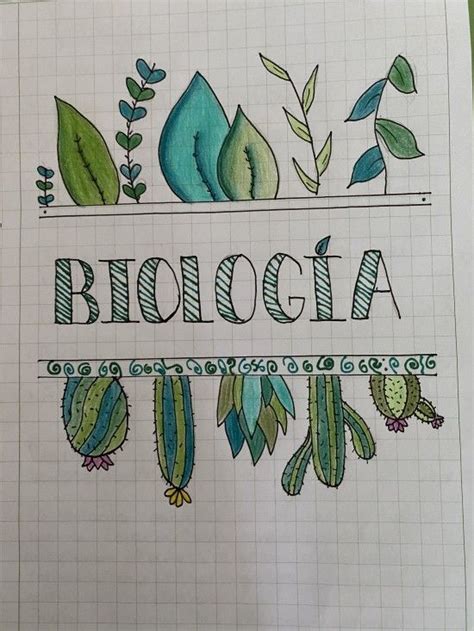 Portadas de Biología diseños bonitos fáciles ideas dibujos Saberimagenes Portadas