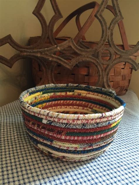 Items Similar To Coiled Fabric Basket On Etsy