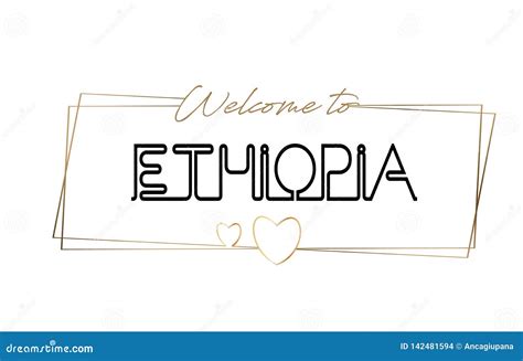 Ethiopia Welcome To Text Neon Lettering Typography Word For Logotype