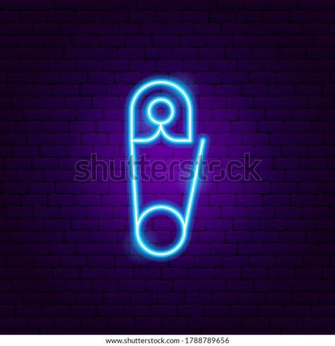 Pin Neon Sign Vector Illustration Baby Stock Vector Royalty Free