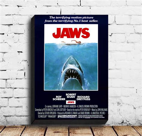 Jaws Classic Poster Free Shipping Etsy Uk