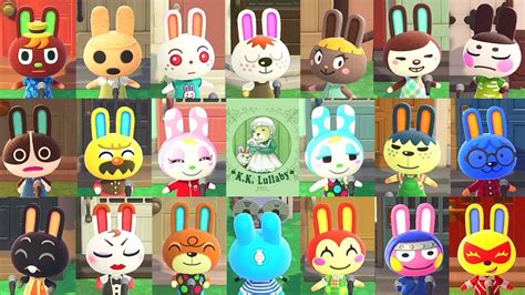All 20 Rabbit Villagers Singing Kk Lullaby In Animal Crossing New