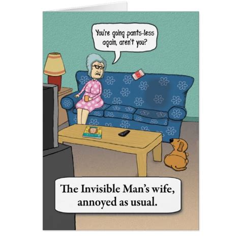 Funny Invisible Man S Wife Birthday Card Zazzle Com