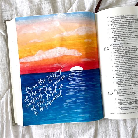 How To Paint A Simple Acrylic Sunset Bible Journaling Tip In