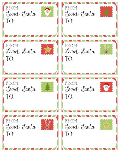 Printable Secret Santa Cards Free