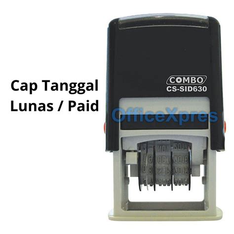 DISKON Stempel Cap LUNAS Stempel PAID Stamp SID 630 Combo