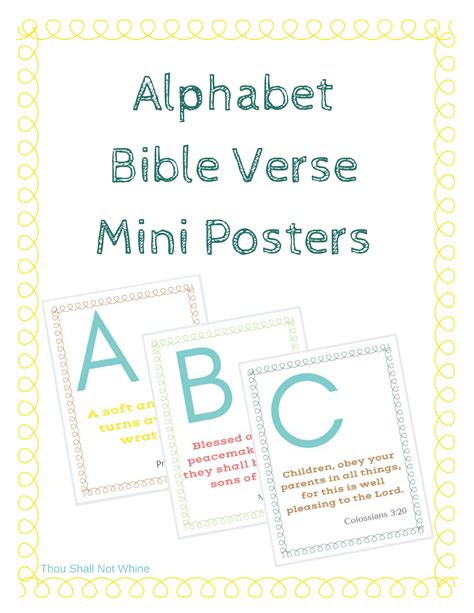 Alphabet Bible Verse Mini Posters Thou Shall Not Whine
