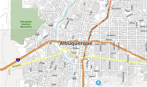 Albuquerque New Mexico Map Usa Cristy Claudetta