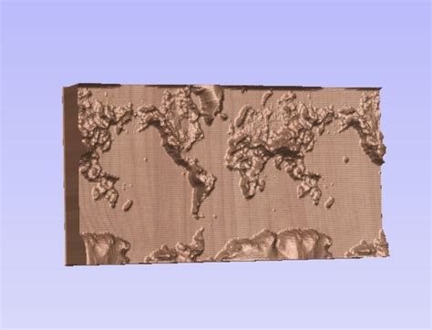 World Topographical Map For Cnc Cutting 3d Print Model