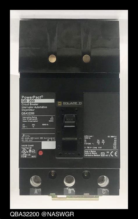 Square D Qba32200 Molded Case Circuit Breaker 200 Amp — North