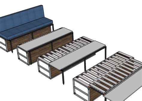 Twin beds are 30″ wide. Custom Convertible Sofa Bed in a Camper Van | Meandering ...
