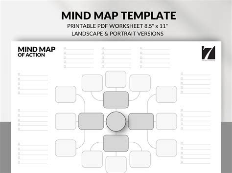 Mind Map Planner Template Landscape Mindmap Mind Mapping Etsy