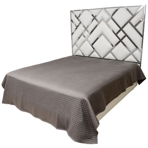 King Size Dia Headboard In Chrome And Faux Leather Upholstered