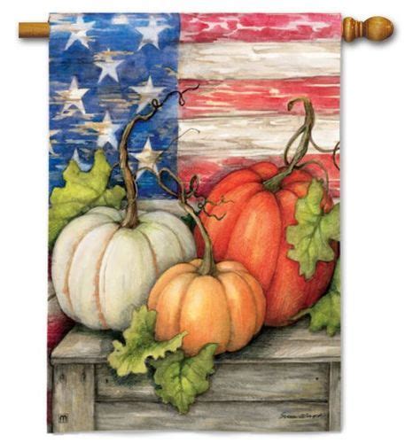 Rustic Patriotic Pumpkins House Flag With Images Fall Canvas