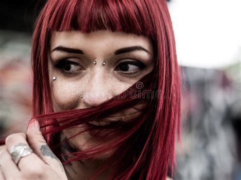 Beauty Girl Portrait With Freckles Stock Image Image Of Tattooed Skin 94801807