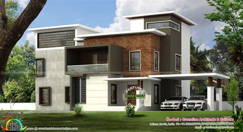 Box Type House Design Kerala 3098 Sq Ft Box Type Home Plan Automatic Car