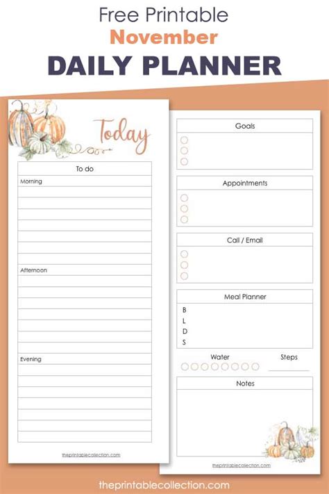 Free Printable Daily Planner Template For November The Printable