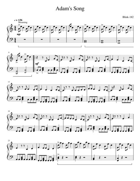 Adams Song For Piano Sheet Music For Piano Solo