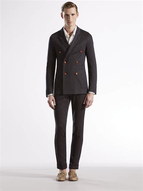 Gucci Jersey Dots Doublebreasted Suit In Brown For Men Brown Multi Lyst