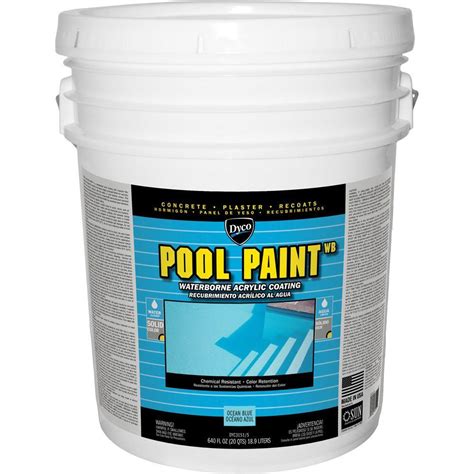 Dyco Pool Paint 5 Gal 3151 Ocean Blue Semi Gloss Acrylic Exterior
