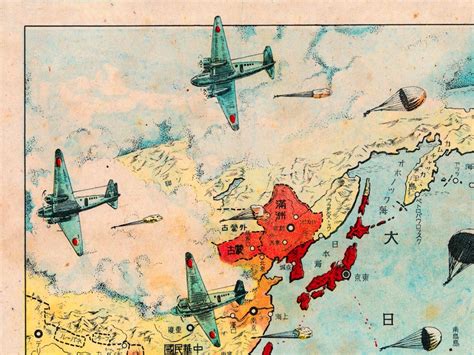 Japan Ww2 Map Japanese Map Of World War 2 Asia Pacific Etsy
