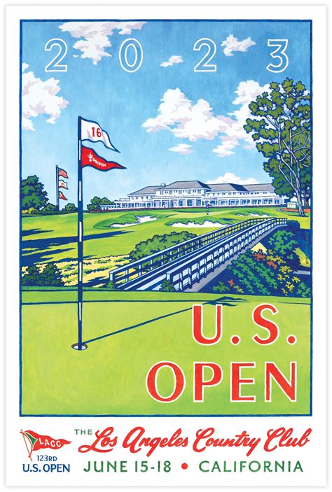 Official 2023 Us Open Poster At The Los Angeles County Club