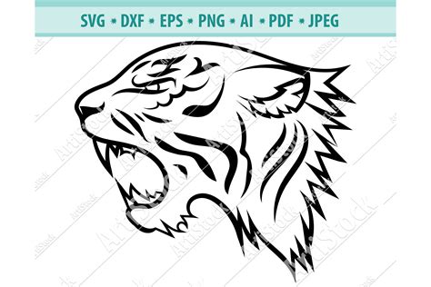 Tiger Face Svg Head Of A Tiger Clipart Cats Dxf Png Eps