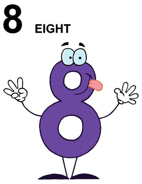Number Eight Cartoon Character — Stock Vector © Hittoon 61085199