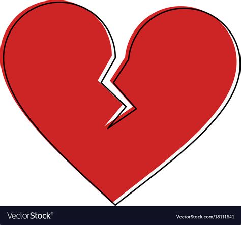 Broken Heart Cartoon Icon Image Royalty Free Vector Image