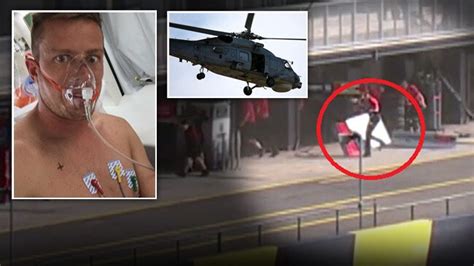 V8 Supercars James Courtney Taken To Hospital After Freak Off Track Accident Gives Him Chest