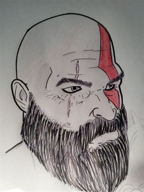 Kratos God Of War Ps4 Drawing Drawings Sketches Kratos God Of War