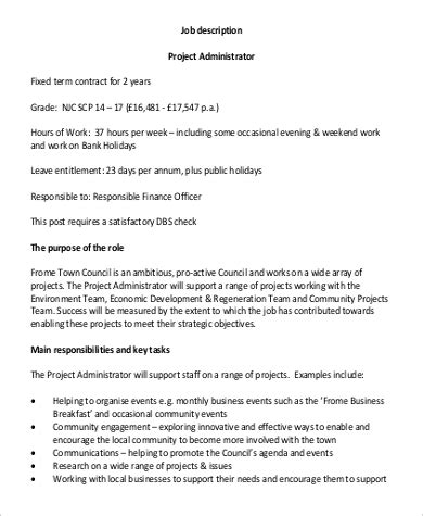 Job description financial services administrator location: FREE 8+ Contract Administrator Job Description Samples in PDF
