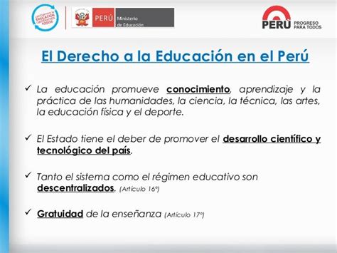 Derecho A La Educacion El En Peru