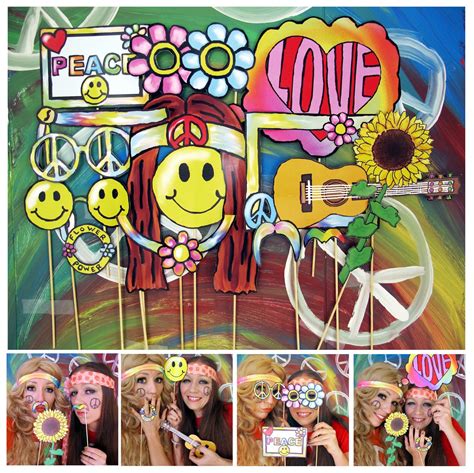 Hippie Photo Booth Props Perfect For A 60s Or Flower Power Etsy