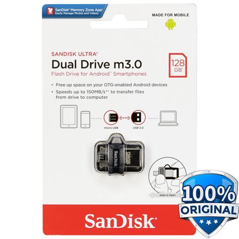 Sandisk Ultra Dual Otg Flash Drive M30 128gb Sddd3 128g Black