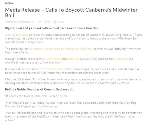 Comms Declare On Twitter Comms Declare Called For A Boycott Of The