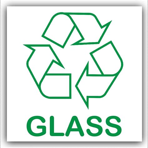 Glass Recycling Adhesive Sticker Recycle Logo Sign Environment Label By
