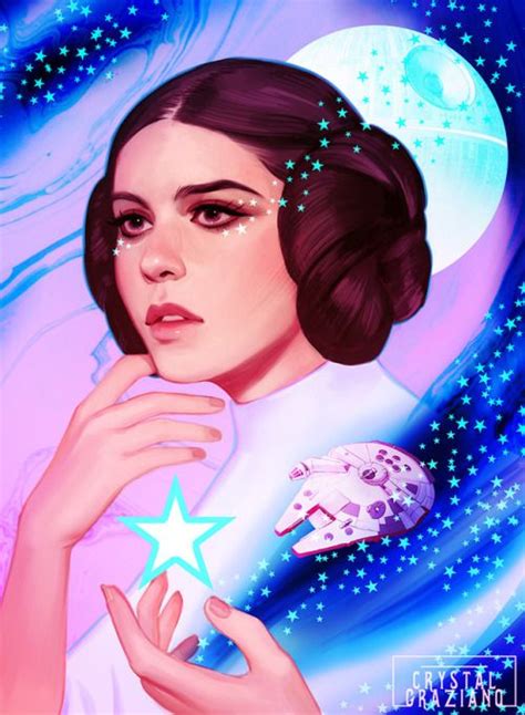 Beautiful 80s Inspired Fan Art Of Princess Leia Starwars Leia Star