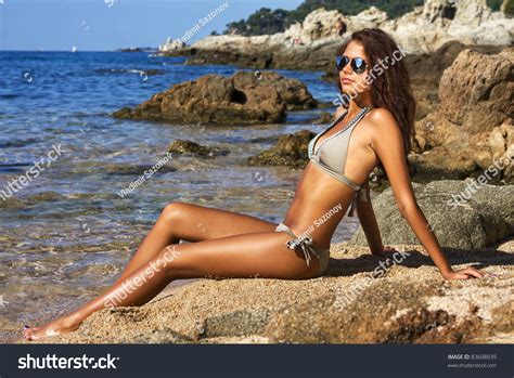 Beautiful Model Relaxing On Beach Costa Stock Photo 83608939 Shutterstock