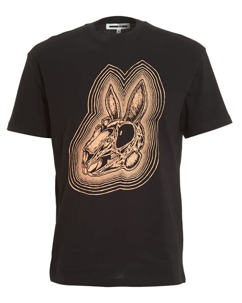 Mcq By Alexander Mcqueen Mens Bunny Graphic T Shirt Drop Shoulders