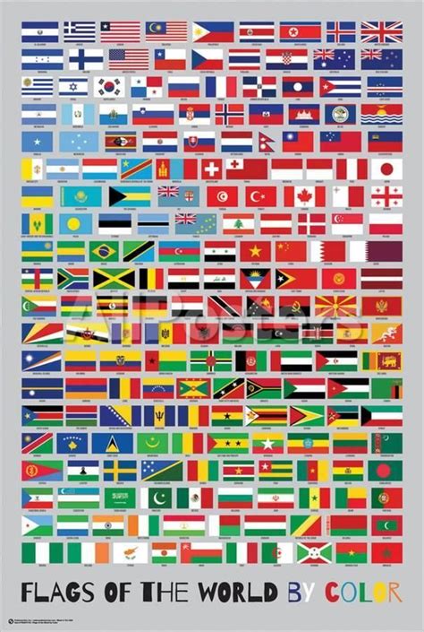 Flags Of The World By Color Prints In 2020 Flags