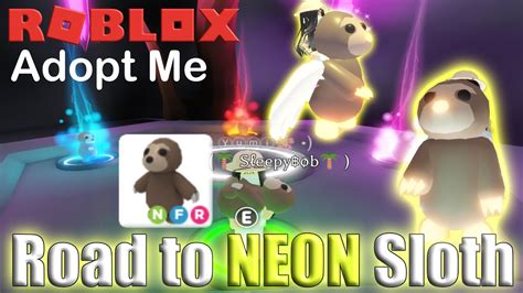 Roblox Adopt Me Road To Neon Fly Ride Sloth Yuna And Kenjis Amazing