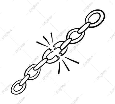 Vector Hand Drawn Illustration Of Chains Are Broken Chains Drawing