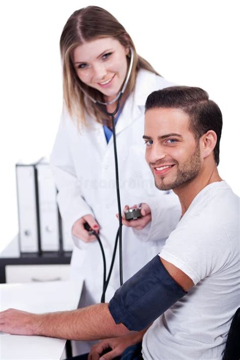 Female Doctor Checking Blood Pressure Stock Photo Image Of