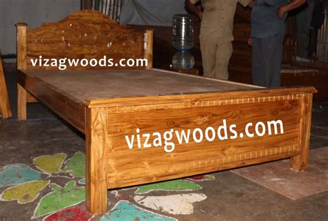 Teak wood bed frames can last your many long years. Double cot with teak wood - Vizagwoods