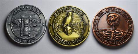 Trio Of Memento Morivivere Reminder Coins In Capsules Etsy