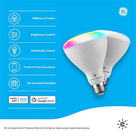 Ge Lighting Cync Smart Led Light Bulbs Color Changing Bluetooth And