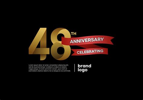48 Year Anniversary Logo In Gold And Red On Black Background 13020642