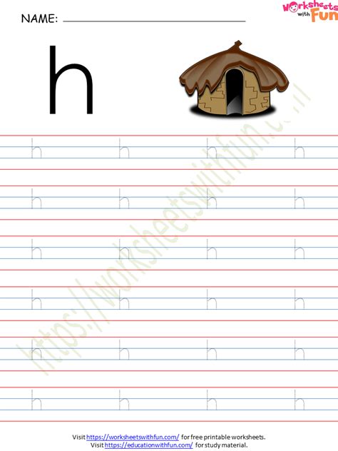 Uppercase Letter H Tracing Worksheet Doozy Moo Practice Capital