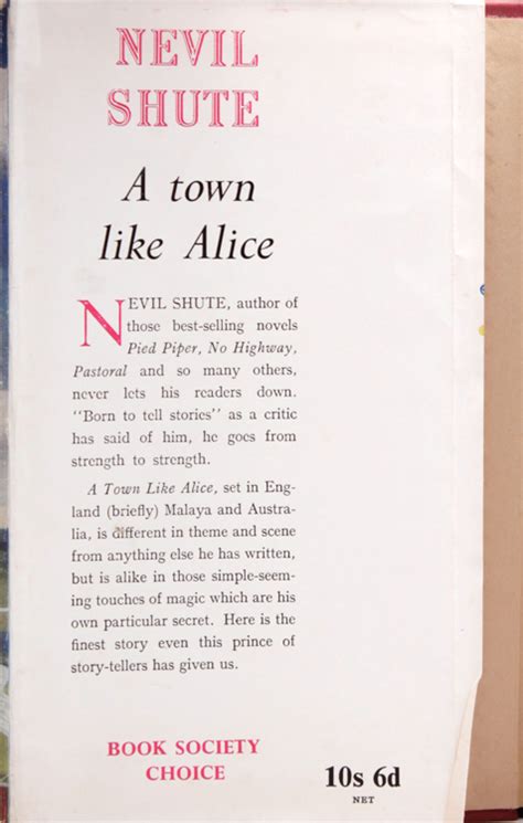 A Town Like Alice Von Shute Nevil 1950 James Cummins Bookseller Abaa